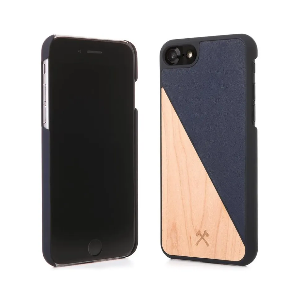 Woodcessories - Eco Split - Maple Cover - Navy - iPhone 8 Plus / 7 Plus - Wooden Cover - Eco Case - Split Collection - Avvenice