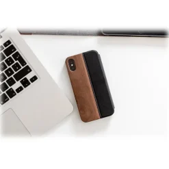 Woodcessories - Eco Wallet Flip Cover - Real Wood and Leather - Maple - iPhone 8 Plus / 7 Plus - Eco Case - Flip Collection - Avvenice