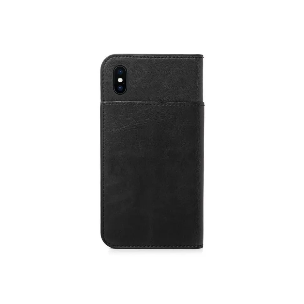 Woodcessories - Eco Wallet Flip Cover - Real Wood and Leather - Rich Walnut - iPhone X / XS - Eco Case - Flip Collection - Avvenice