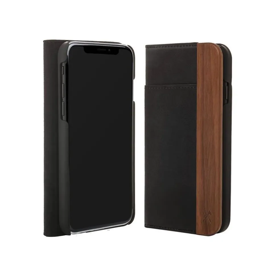 Woodcessories - Eco Wallet Flip Cover - Real Wood and Leather - Rich Walnut - iPhone 8 / 7 - Eco Case - Flip Collection - Avvenice