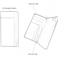 Woodcessories - Eco Wallet Flip Cover - Real Wood and Leather - Rich Walnut - iPhone 8 / 7 - Eco Case - Flip Collection - Avvenice