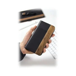 Woodcessories - Eco Wallet Flip Cover - Real Wood and Leather - Rich Walnut - iPhone XR - Eco Case - Flip Collection - Avvenice