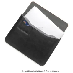 Woodcessories - MacBook Eco Pouch Cover - Walnut and Wool - MacBook 15 - Mac Case - Real Wood MacBook Bag - Avvenice