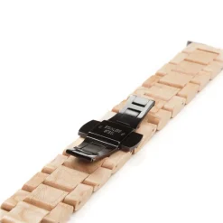 Woodcessories - Maple / Black - Wooden Apple Watch Band 42 mm - Eco Strap - Stainless Steel - Wooden Apple Watch Strap - Avvenice