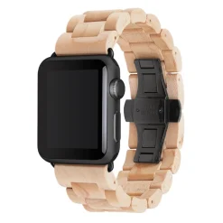 Woodcessories - Maple / Black - Wooden Apple Watch Band 38 mm - Eco Strap - Stainless Steel - Wooden Apple Watch Strap - Avvenice