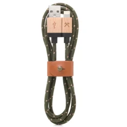 Woodcessories - Maple / Green / Brown - Wooden Mfi Lightning Cable 1.2 m - Eco Cable - Wooden Apple USB Lighting Cable - Avvenice