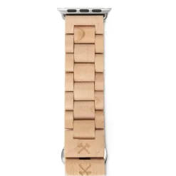 Woodcessories - Maple / Silver - Wooden Apple Watch Band 42 mm - Eco Strap - Stainless Steel - Wooden Apple Watch Strap - Avvenice