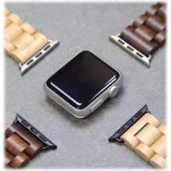 Woodcessories - Maple / Silver - Wooden Apple Watch Band 42 mm - Eco Strap - Stainless Steel - Wooden Apple Watch Strap - Avvenice