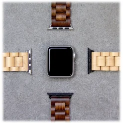 Woodcessories - Maple / Silver - Wooden Apple Watch Band 42 mm - Eco Strap - Stainless Steel - Wooden Apple Watch Strap - Avvenice