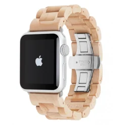 Woodcessories - Maple / Silver - Wooden Apple Watch Band 38 mm - Eco Strap - Stainless Steel - Wooden Apple Watch Strap - Avvenice