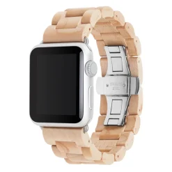 Woodcessories - Maple / Silver - Wooden Apple Watch Band 38 mm - Eco Strap - Stainless Steel - Wooden Apple Watch Strap - Avvenice