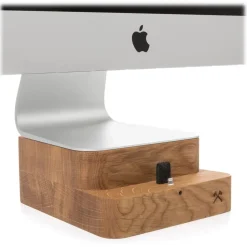 Woodcessories - Oak / Premium Wooden iMac Stand + iPhone - MacBook 27 - Eco Foot - Wooden MacBook Support - Avvenice