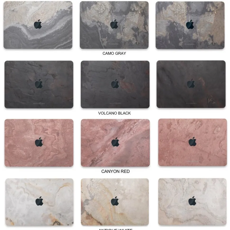 Woodcessories - Real Stone MacBook Cover - Antique White - MacBook 13 Pro Retina - Eco Skin Stone - Apple Logo - Avvenice