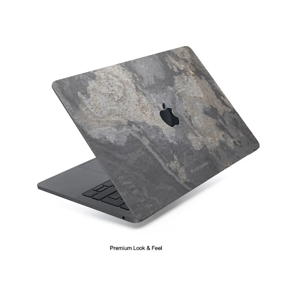 Woodcessories - Real Stone MacBook Cover - Camo Gray - MacBook 13 Pro Retina - Eco Skin Stone - Apple Logo - Avvenice