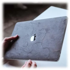 Woodcessories - Real Stone MacBook Cover - Camo Gray - MacBook 15 Pro Retina - Eco Skin Stone - Apple Logo - Avvenice