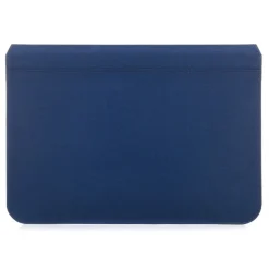 Woodcessories - Walnut / Blue Navy Leather / MacBook Bag - MacBook 11 Air - Eco Pouch Case - Wooden MacBook Bag - Avvenice