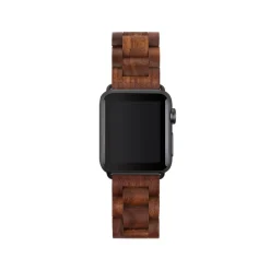 Woodcessories - Walnut / Black - Wooden Apple Watch Band 38 mm - Eco Strap - Stainless Steel - Wooden Apple Watch Strap - Avvenice