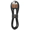 Woodcessories - Walnut / Black - Wooden Mfi Lightning Cable 1.2 m - Eco Cable - Wooden Apple USB Lighting Cable - Avvenice