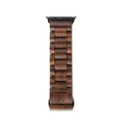 Woodcessories - Walnut / Black - Wooden Apple Watch Band 42 mm - Eco Strap - Stainless Steel - Wooden Apple Watch Strap - Avvenice