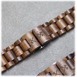 Woodcessories - Walnut / Black - Wooden Apple Watch Band 42 mm - Eco Strap - Stainless Steel - Wooden Apple Watch Strap - Avvenice