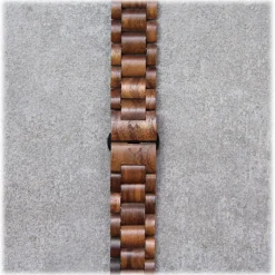 Woodcessories - Walnut / Black - Wooden Apple Watch Band 42 mm - Eco Strap - Stainless Steel - Wooden Apple Watch Strap - Avvenice