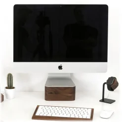 Woodcessories - Walnut / Premium Wooden iMac Stand - MacBook 27 - Eco Foot - Wooden MacBook Support - Avvenice