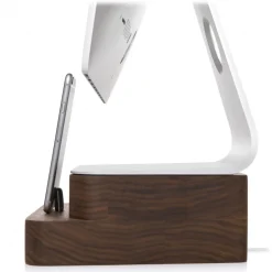Woodcessories - Walnut / Premium Wooden iMac Stand + iPhone - MacBook 21,5 - Eco Foot - Wooden MacBook Support - Avvenice