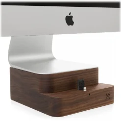 Woodcessories - Walnut / Premium Wooden iMac Stand + iPhone - MacBook 21,5 - Eco Foot - Wooden MacBook Support - Avvenice