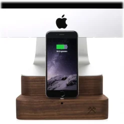 Woodcessories - Walnut / Premium Wooden iMac Stand + iPhone - MacBook 21,5 - Eco Foot - Wooden MacBook Support - Avvenice