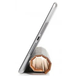 Woodcessories - Walnut / Silver Metal / Leather / Transclucent Hardcover - iPad Mini 1-3 - Flip Case - Eco Guard Metal & Wood - Avvenice