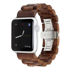Woodcessories - Walnut / Silver - Wooden Apple Watch Band 42 mm - Eco Strap - Stainless Steel - Wooden Apple Watch Strap - Avvenice