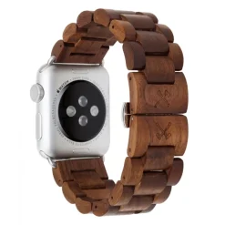 Woodcessories - Walnut / Silver - Wooden Apple Watch Band 42 mm - Eco Strap - Stainless Steel - Wooden Apple Watch Strap - Avvenice