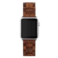 Woodcessories - Walnut / Silver - Wooden Apple Watch Band 42 mm - Eco Strap - Stainless Steel - Wooden Apple Watch Strap - Avvenice