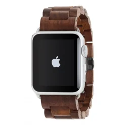 Woodcessories - Walnut / Silver - Wooden Apple Watch Band 42 mm - Eco Strap - Stainless Steel - Wooden Apple Watch Strap - Avvenice