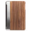Woodcessories - Walnut / Silver Metal / Leather / Transclucent Hardcover - iPad Mini 4 - Flip Case - Eco Guard Metal & Wood - Avvenice