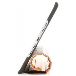 Woodcessories - Walnut / Silver Metal / Leather / Black Hardcover - iPad Mini 4 - Flip Case - Eco Guard Metal & Wood - Avvenice