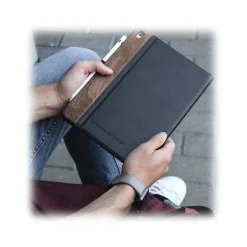 Woodcessories - Walnut and Leather Hard Cover - iPad 12.9 - Flip Case - Eco Flip Leather and Wood - Avvenice