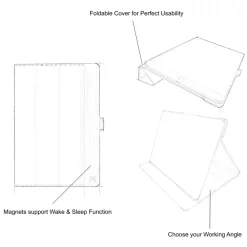 Woodcessories - Walnut and Leather Hard Cover - iPad Pro 9.7 - Flip Case - Eco Flip Leather and Wood - Avvenice