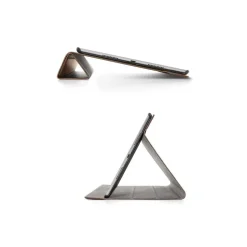 Woodcessories - Walnut and Leather Hard Cover - iPad Mini 5 - Flip Case - Eco Flip Leather and Wood - Avvenice