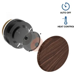 Woodcessories - Wireless Charging Station Dock Qi (10W) - Walnut - Real Wood Premium Eco Pad - iPhone - Apple - Samsung - Avvenice