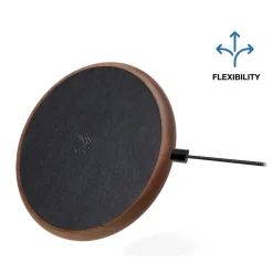 Woodcessories - Wireless Charging Station Dock Qi (10W) - Walnut - Real Wood Premium Eco Pad - iPhone - Apple - Samsung - Avvenice