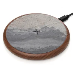 Woodcessories - Wireless Charging Station Dock Qi (10W) - Ecopad Stone - Real Stone Premium Eco Pad - iPhone - Samsung - Avvenice