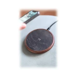 Woodcessories - Wireless Charging Station Dock Qi (10W) - Ecopad Stone - Real Stone Premium Eco Pad - iPhone - Samsung - Avvenice