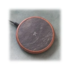 Woodcessories - Wireless Charging Station Dock Qi (10W) - Ecopad Stone - Real Stone Premium Eco Pad - iPhone - Samsung - Avvenice