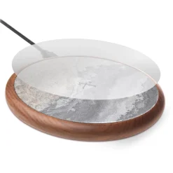 Woodcessories - Wireless Charging Station Dock Qi (10W) - Ecopad Stone - Real Stone Premium Eco Pad - iPhone - Samsung - Avvenice
