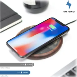 Woodcessories - Wireless Charging Station Dock Qi (10W) - Ecopad Stone - Real Stone Premium Eco Pad - iPhone - Samsung - Avvenice