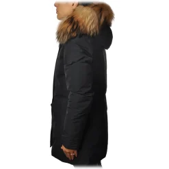 Woolrich - Arctic Parka with Hood and Contrasting Color Fur - Blue - Jacket - Luxury Exclusive Collection - Avvenice