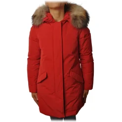 Woolrich - Arctic Parka with Hood and Contrasting Color Fur - Red - Jacket - Luxury Exclusive Collection - Avvenice