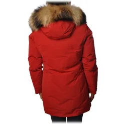 Woolrich - Arctic Parka with Hood and Contrasting Color Fur - Red - Jacket - Luxury Exclusive Collection - Avvenice