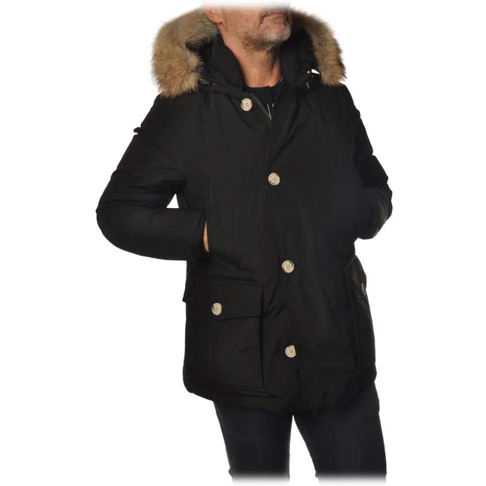 Woolrich - Artic Anorak Parka with Fur-trimmed Hood - Black - Jacket - Luxury Exclusive Collection - Avvenice